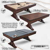 The Rockford" 7' Multi-Game Table - without Benches